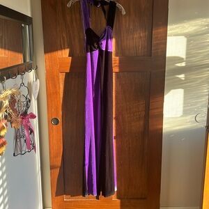 Purple Velvet Halter Jumpsuit